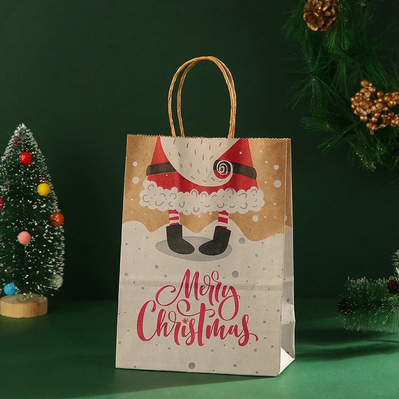 Christmas Kraft Wine Bottle Household Items Gift Paper Bag with Custom Logo